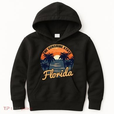 Florida Sunset Throwback Design Kids Hoodie