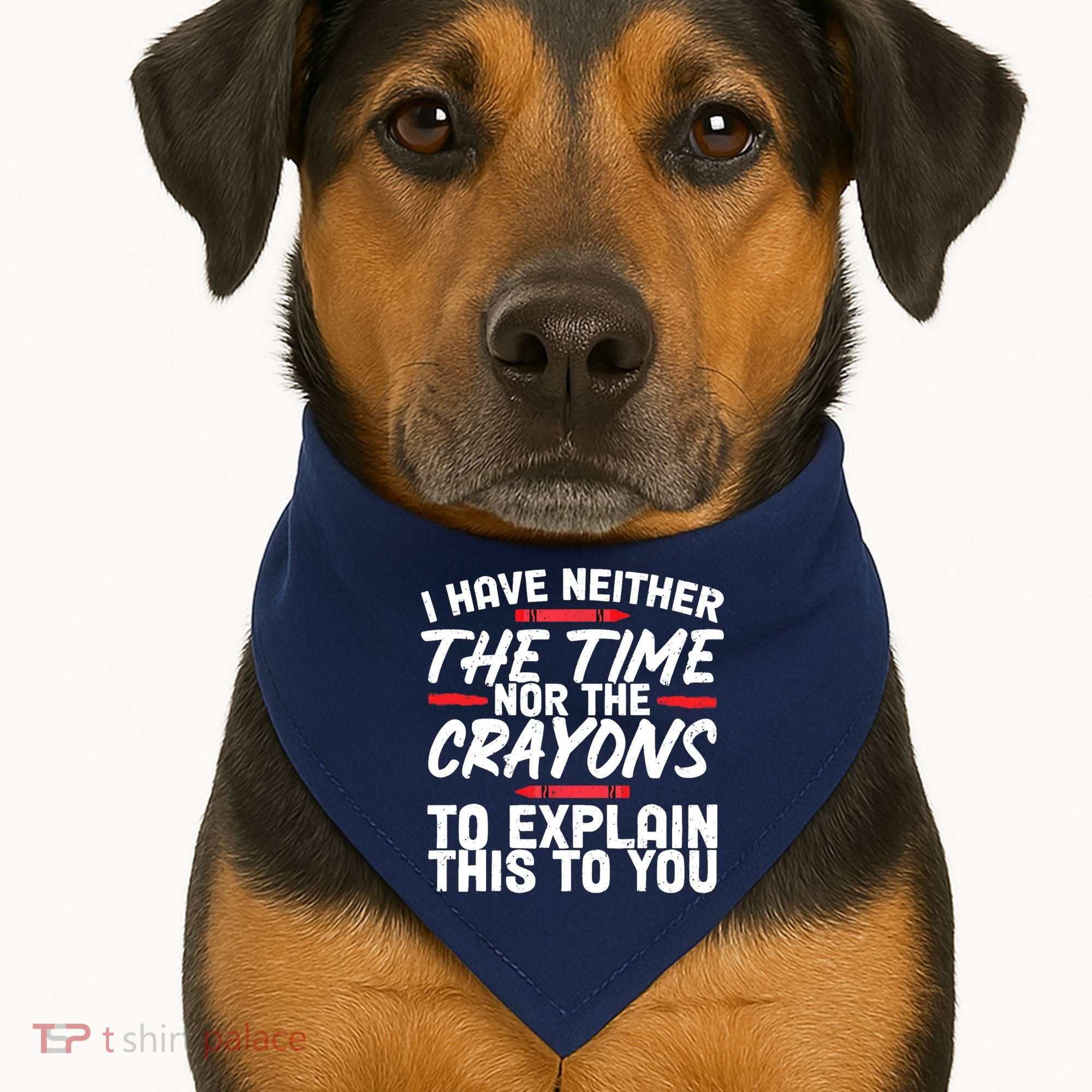 Funny Sarcasm Tee, Sarcastic Humor, Time Nor Crayons USA-Made Doggie Bandana