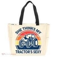 Farm She Thinks My Tractors Sexy Men Gift Funny Farmer Tote Bag thumb 0