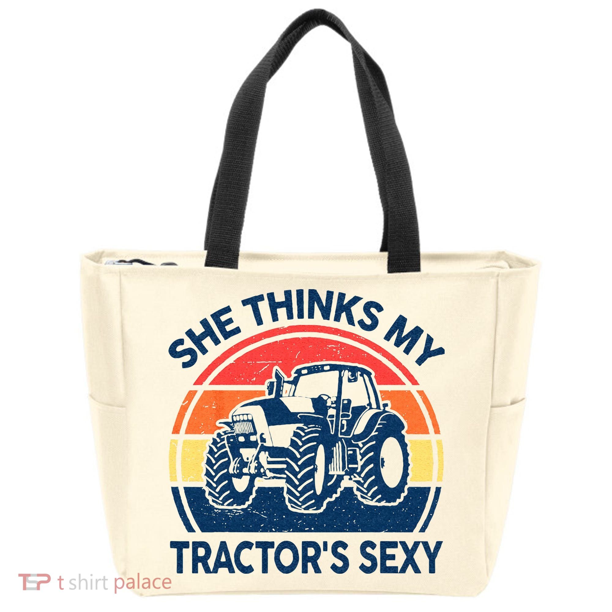 Farm She Thinks My Tractors Sexy Men Gift Funny Farmer Tote Bag