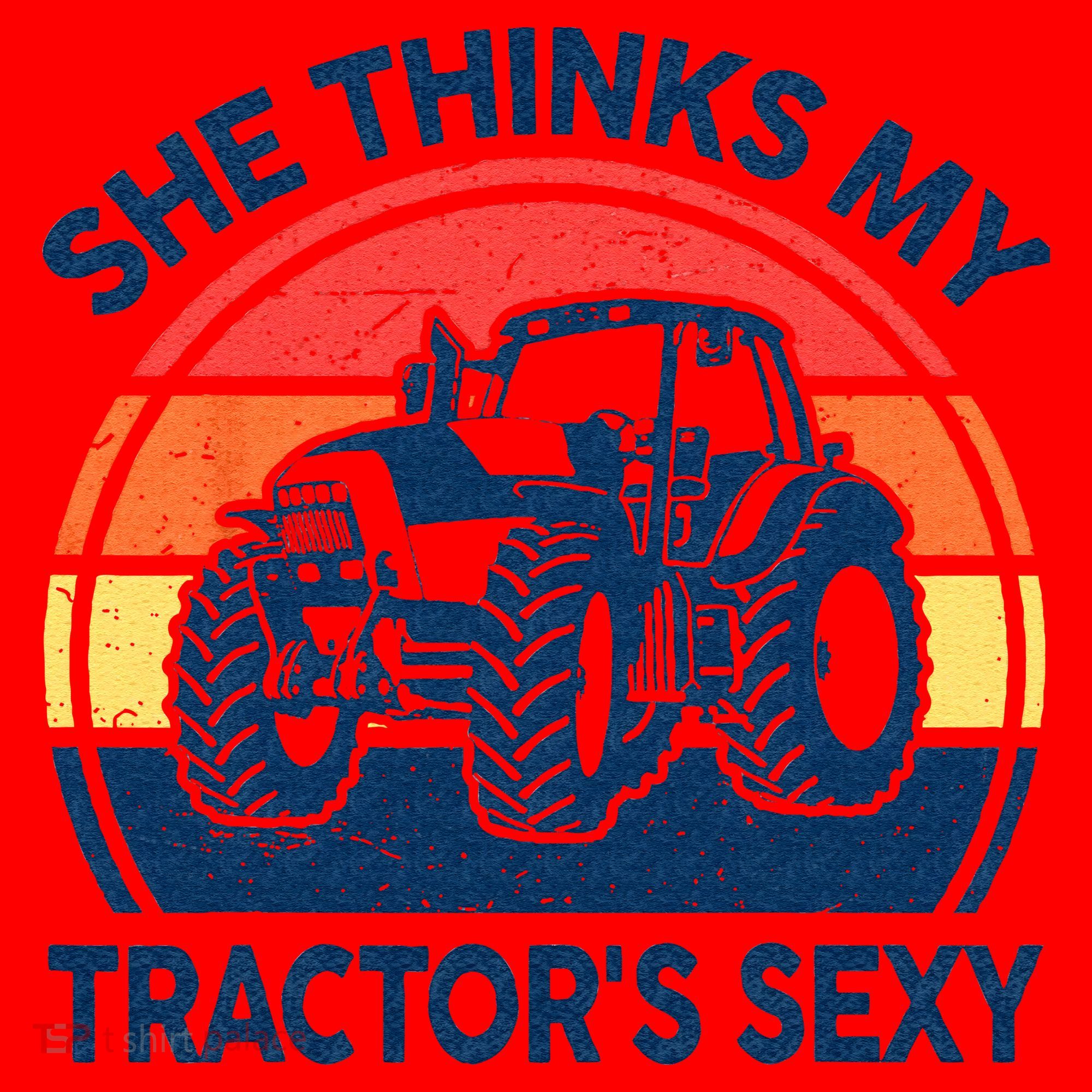 Farm She Thinks My Tractors Sexy Men Gift Funny Farmer Santa Hat