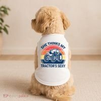 Farm She Thinks My Tractors Sexy Men Gift Funny Farmer Doggie Tank thumb 2