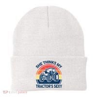 Farm She Thinks My Tractors Sexy Men Gift Funny Farmer Beanie thumb 0