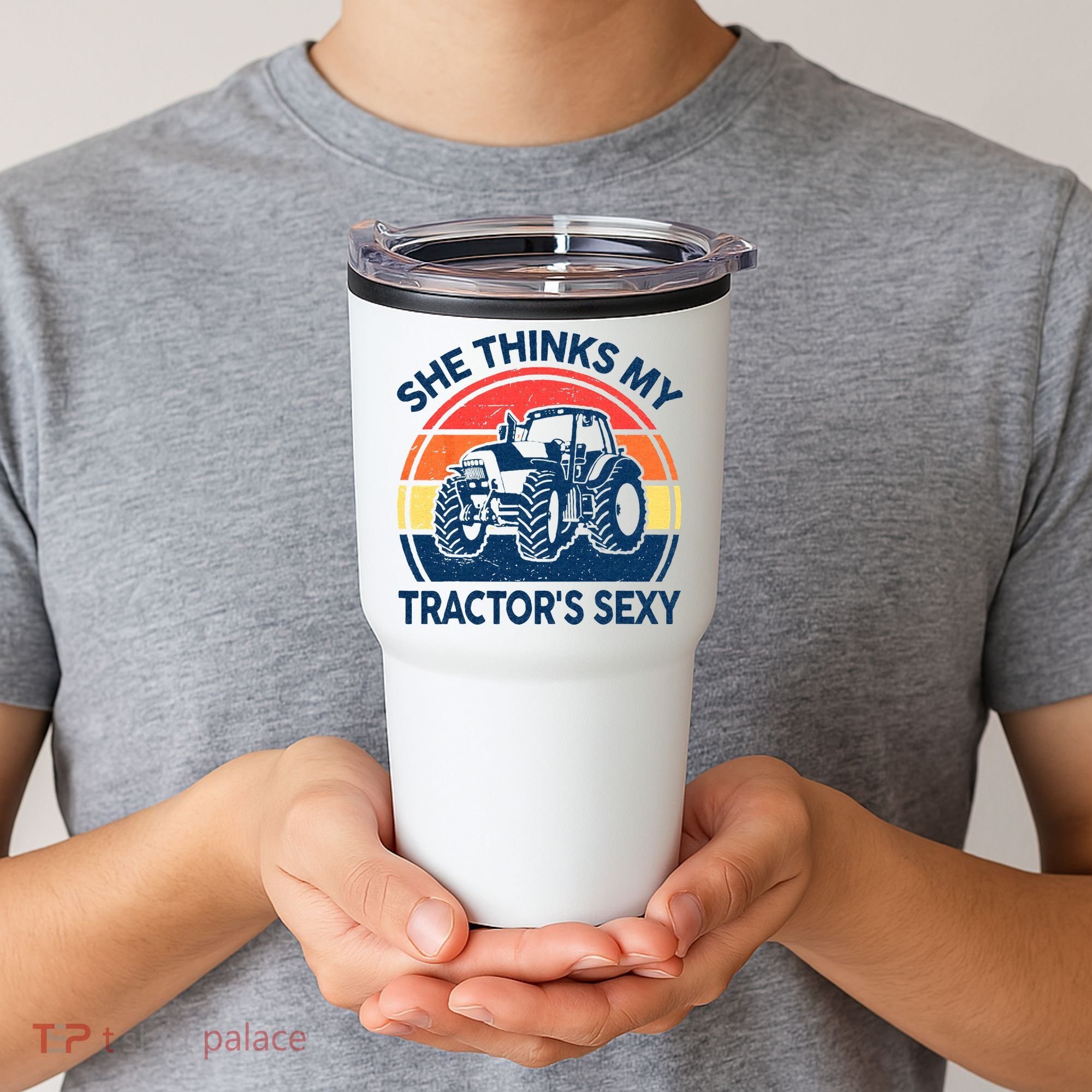 Farm She Thinks My Tractors Sexy Men Gift Funny Farmer Tumbler