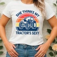 Farm She Thinks My Tractors Sexy Men Gift Funny Farmer Women's T-Shirt thumb 2