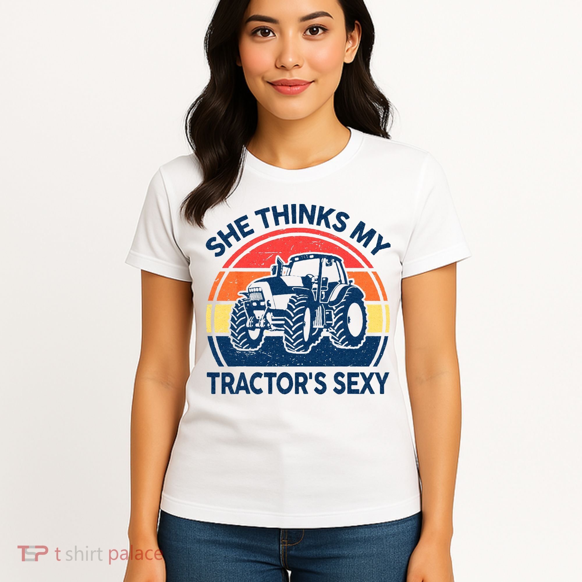 Farm She Thinks My Tractors Sexy Men Gift Funny Farmer Women's T-Shirt