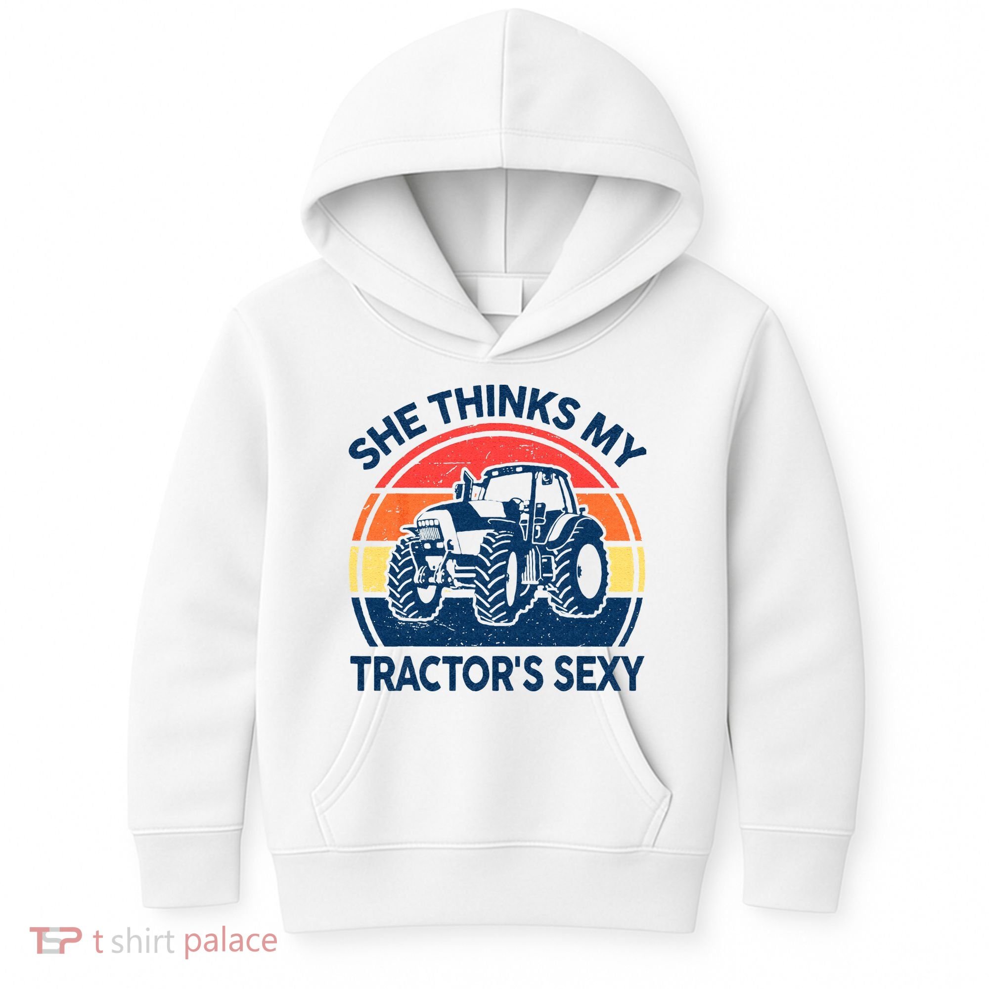 Farm She Thinks My Tractors Sexy Men Gift Funny Farmer Kids Hoodie