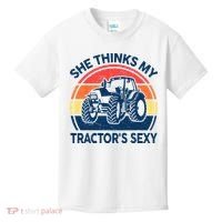 Farm She Thinks My Tractors Sexy Men Gift Funny Farmer Kids T-Shirt thumb 0