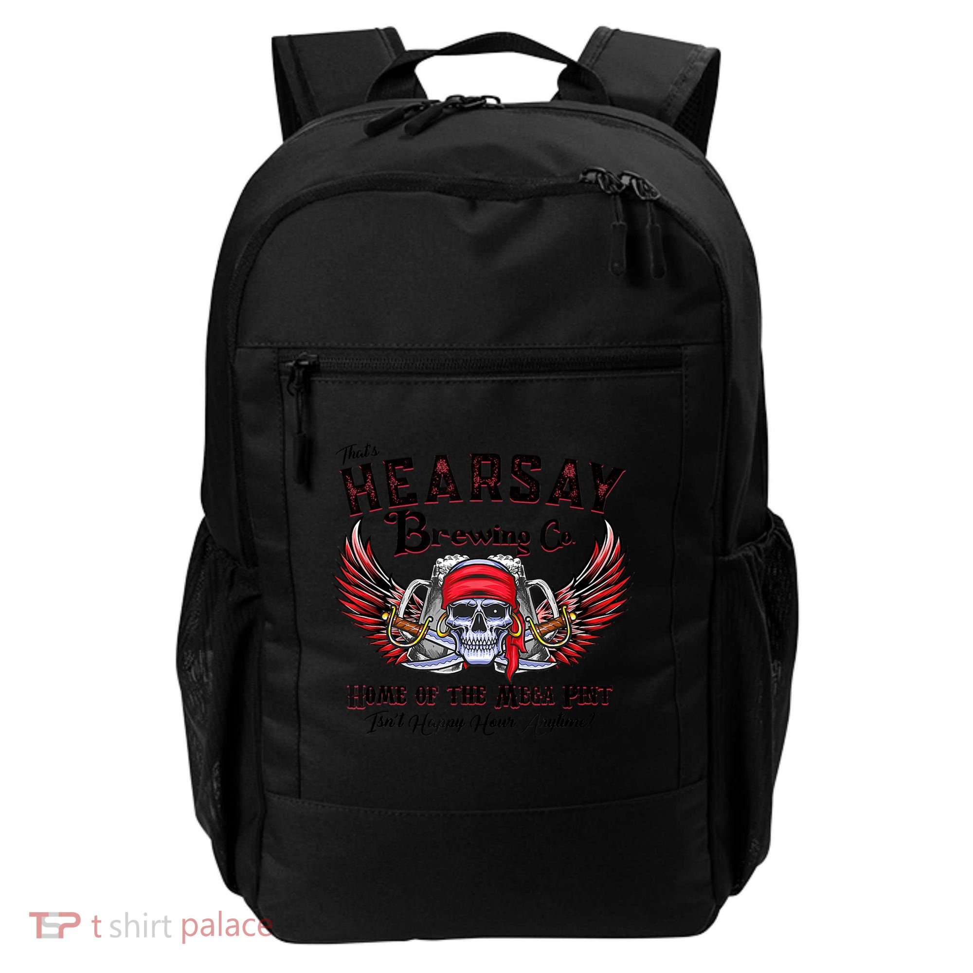 Funny Skull That's Hearsay Brewing Co Home Of The Mega Pint Backpack