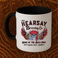 Funny Skull That's Hearsay Brewing Co Home Of The Mega Pint Coffee Mug thumb 2