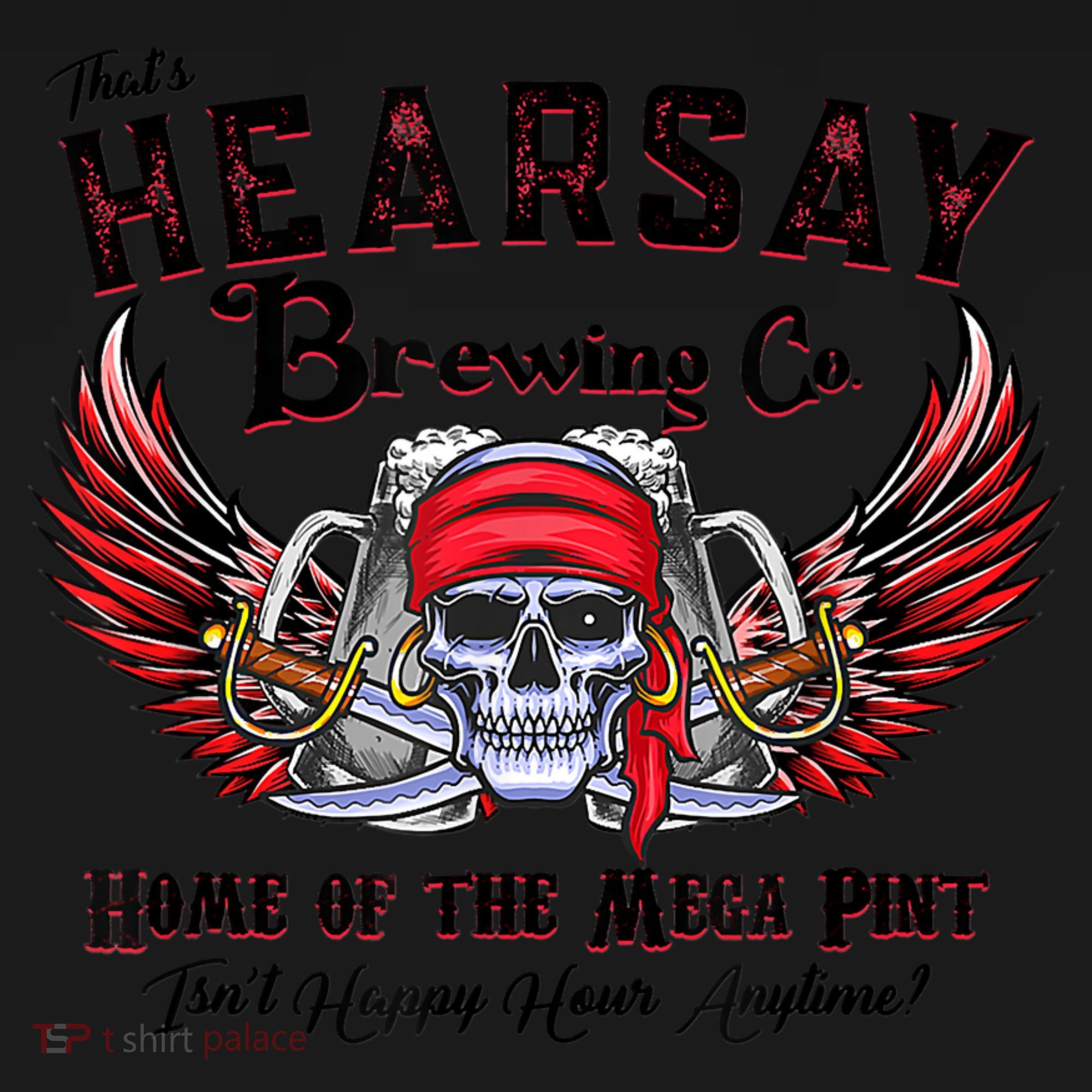 Funny Skull That's Hearsay Brewing Co Home Of The Mega Pint Women's Hoodie
