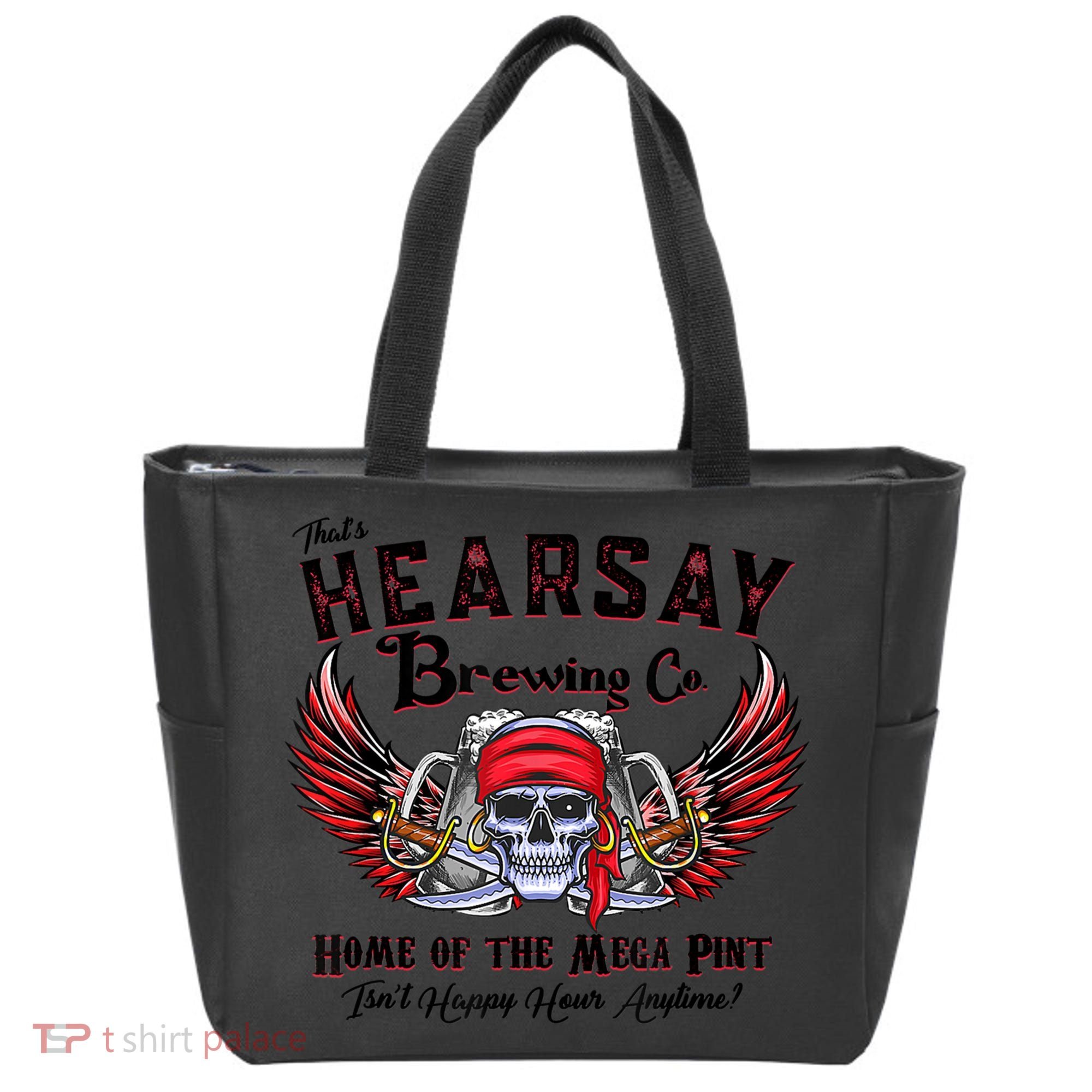 Funny Skull That's Hearsay Brewing Co Home Of The Mega Pint Tote Bag