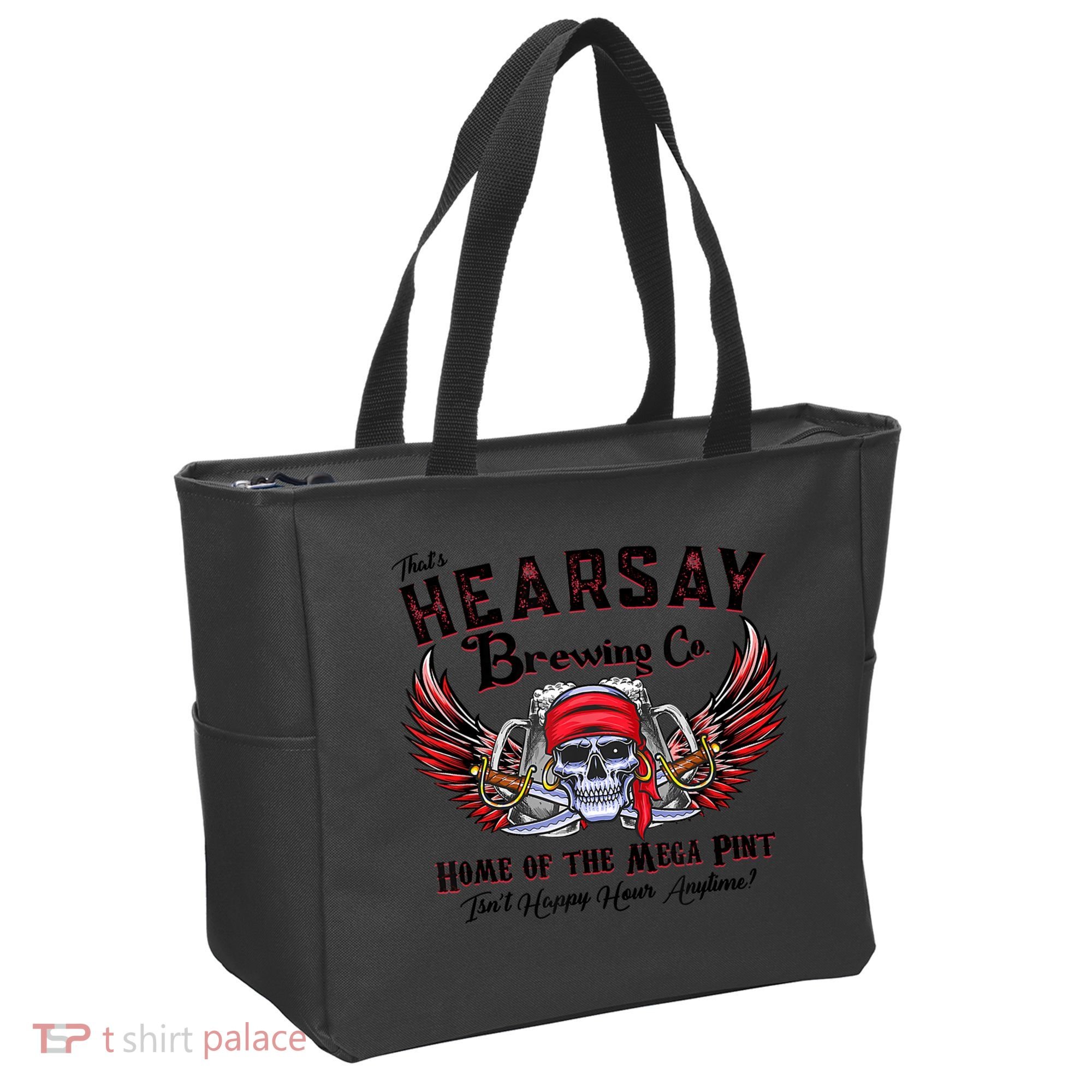 Funny Skull That's Hearsay Brewing Co Home Of The Mega Pint Tote Bag