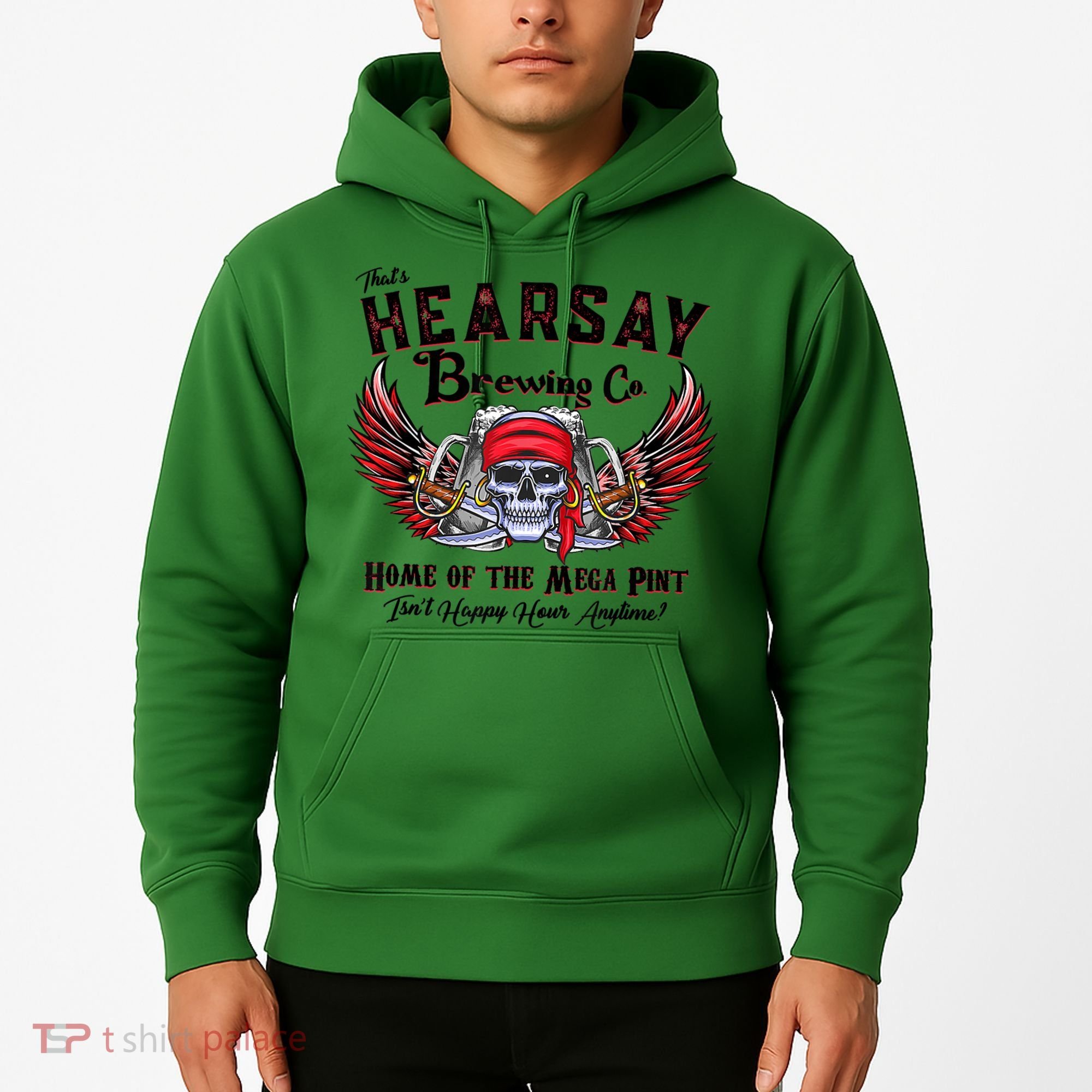 Funny Skull That's Hearsay Brewing Co Home Of The Mega Pint Hoodie