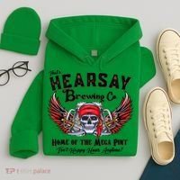 Funny Skull That's Hearsay Brewing Co Home Of The Mega Pint Hoodie thumb 4