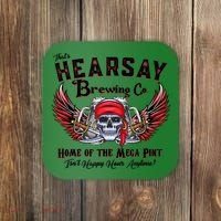 Funny Skull That's Hearsay Brewing Co Home Of The Mega Pint Coaster thumb 0