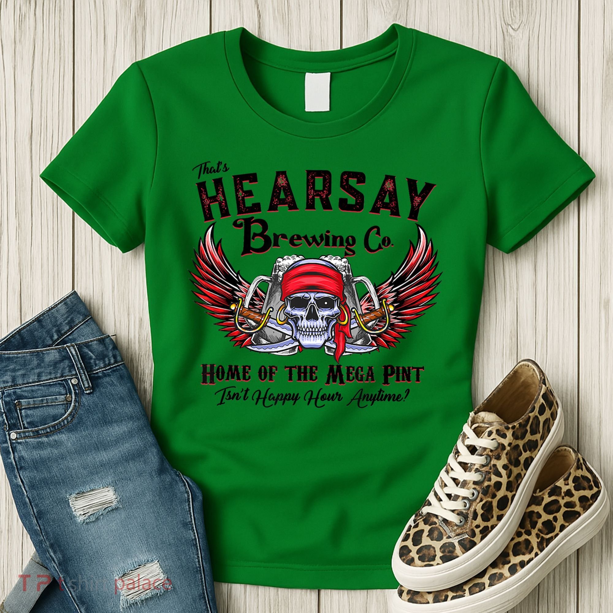 Funny Skull That's Hearsay Brewing Co Home Of The Mega Pint Women's T-Shirt