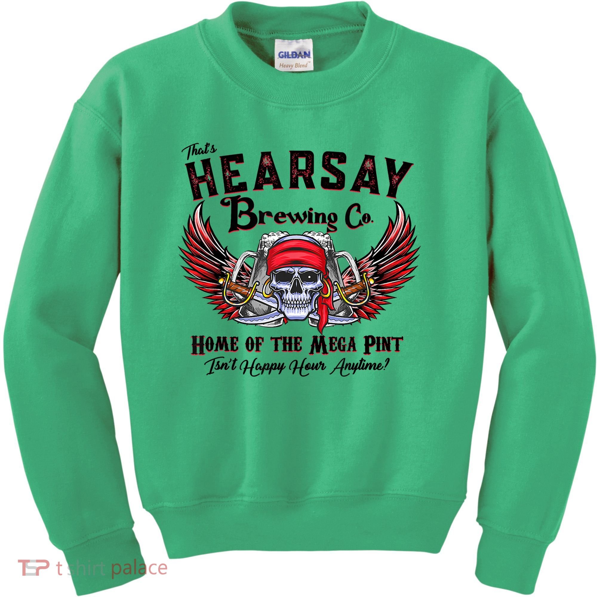 Funny Skull That's Hearsay Brewing Co Home Of The Mega Pint Kids Sweatshirt