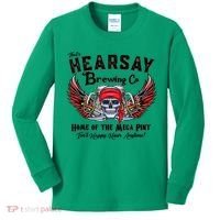 Funny Skull That's Hearsay Brewing Co Home Of The Mega Pint Kids Long Sleeve Shirt thumb 0