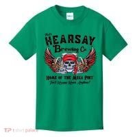 Funny Skull That's Hearsay Brewing Co Home Of The Mega Pint Kids T-Shirt thumb 0