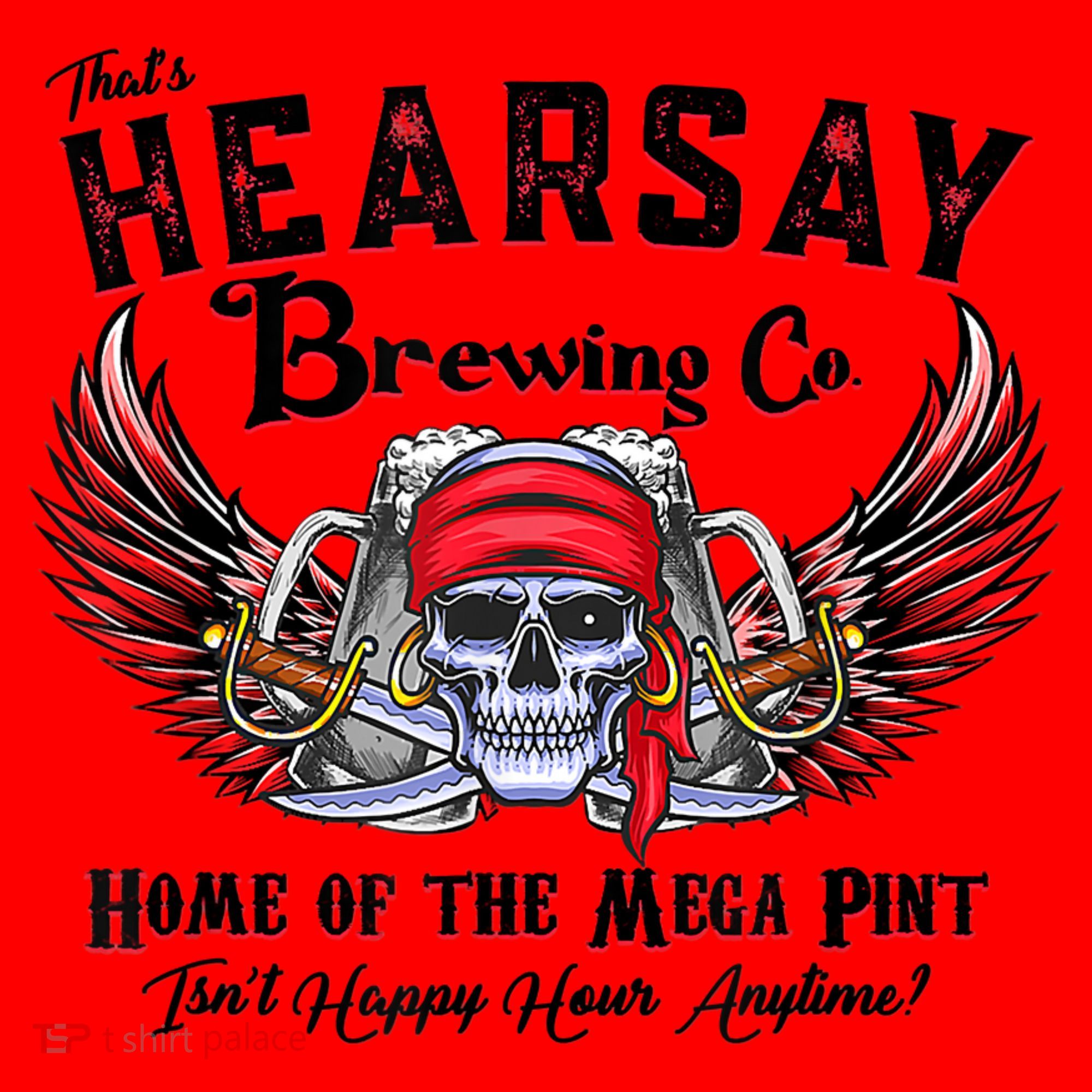 Funny Skull That's Hearsay Brewing Co Home Of The Mega Pint Santa Hat
