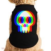 Funny Skull Trippy Vaporwave Halloween Techno Rave Edm Party Doggie Tank thumb 0