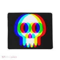 Funny Skull Trippy Vaporwave Halloween Techno Rave Edm Party Mousepad thumb 0