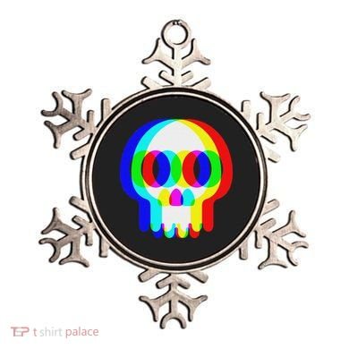 Funny Skull Trippy Vaporwave Halloween Techno Rave Edm Party Ornament