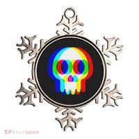 Funny Skull Trippy Vaporwave Halloween Techno Rave Edm Party Ornament thumb 0