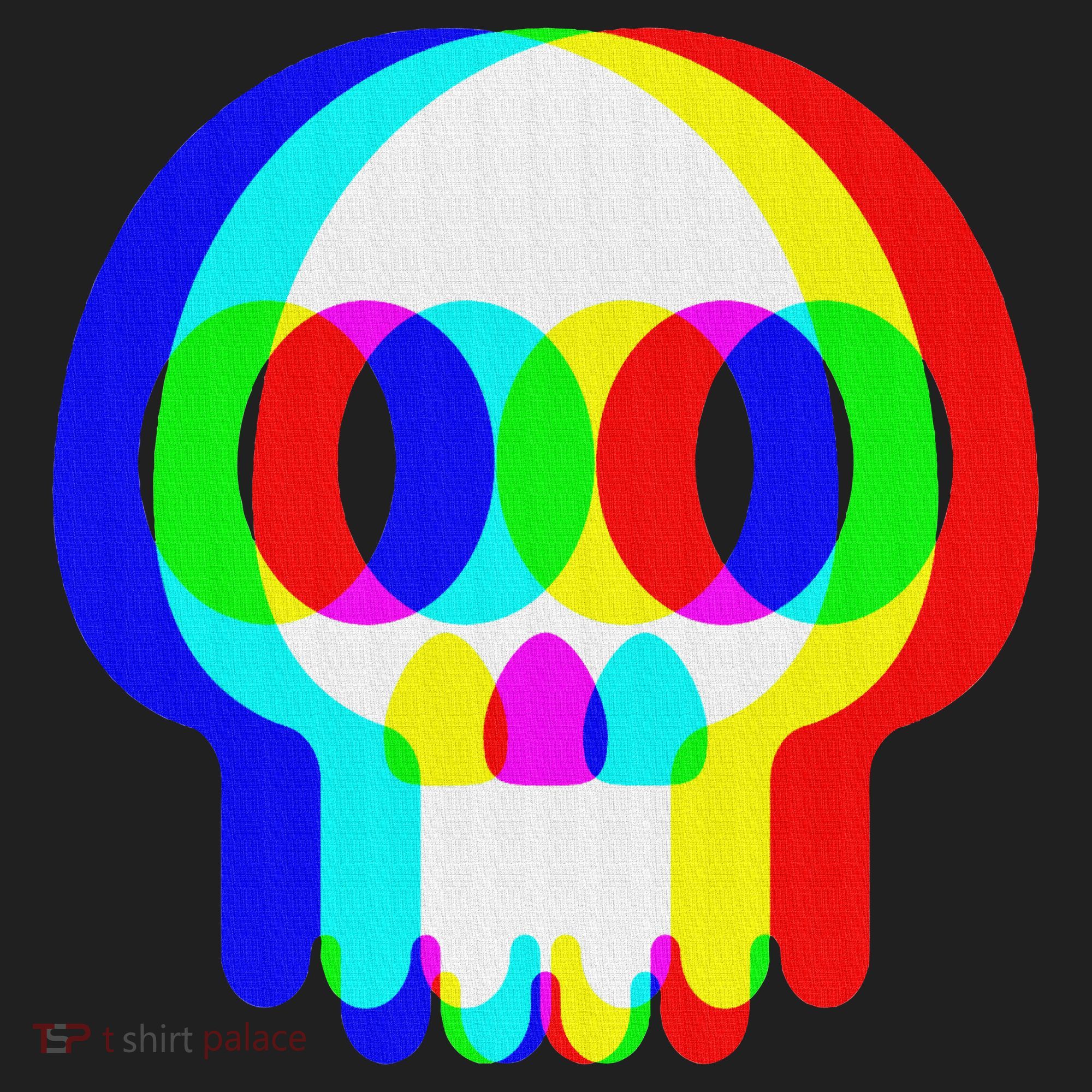Funny Skull Trippy Vaporwave Halloween Techno Rave Edm Party Golf Towel