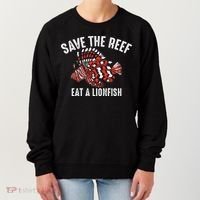 Funny Save The Reef Eat A Lionfish Cute Sea Rock Diver Gift Women's Sweatshirt thumb 0
