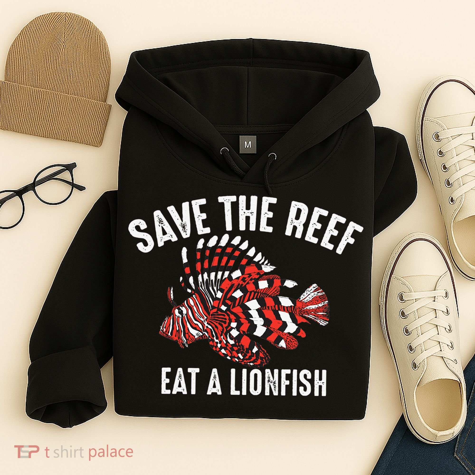 Funny Save The Reef Eat A Lionfish Cute Sea Rock Diver Gift Hoodie