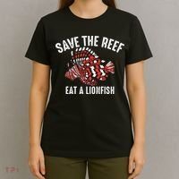 Funny Save The Reef Eat A Lionfish Cute Sea Rock Diver Gift T-Shirt thumb 4