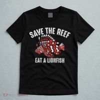 Funny Save The Reef Eat A Lionfish Cute Sea Rock Diver Gift T-Shirt thumb 5