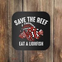 Funny Save The Reef Eat A Lionfish Cute Sea Rock Diver Gift Coaster thumb 0