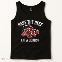Funny Save The Reef Eat A Lionfish Cute Sea Rock Diver Gift Tank Top thumb 2