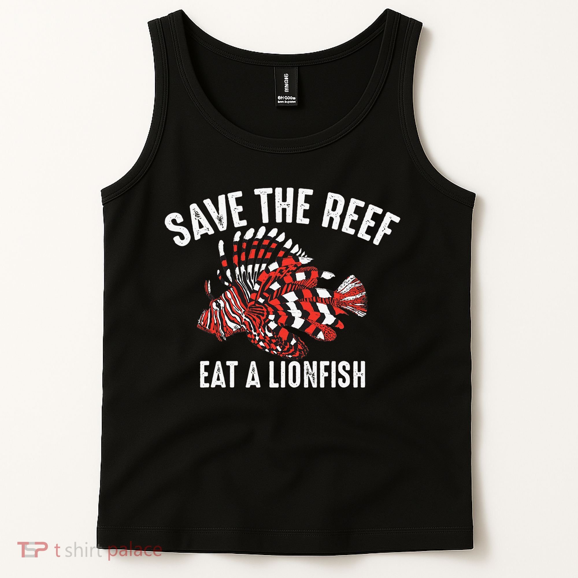 Funny Save The Reef Eat A Lionfish Cute Sea Rock Diver Gift Tank Top