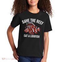 Funny Save The Reef Eat A Lionfish Cute Sea Rock Diver Gift Kids T-Shirt thumb 2