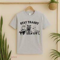 Funny Stay Trashy Raccoons Opossums Possums Animals Lover T-Shirt thumb 2
