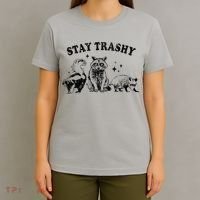 Funny Stay Trashy Raccoons Opossums Possums Animals Lover T-Shirt thumb 4