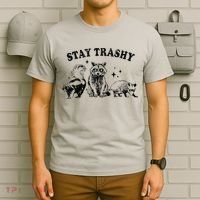 Funny Stay Trashy Raccoons Opossums Possums Animals Lover T-Shirt thumb 6