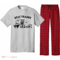 Funny Stay Trashy Raccoons Opossums Possums Animals Lover Pajama Set thumb 0
