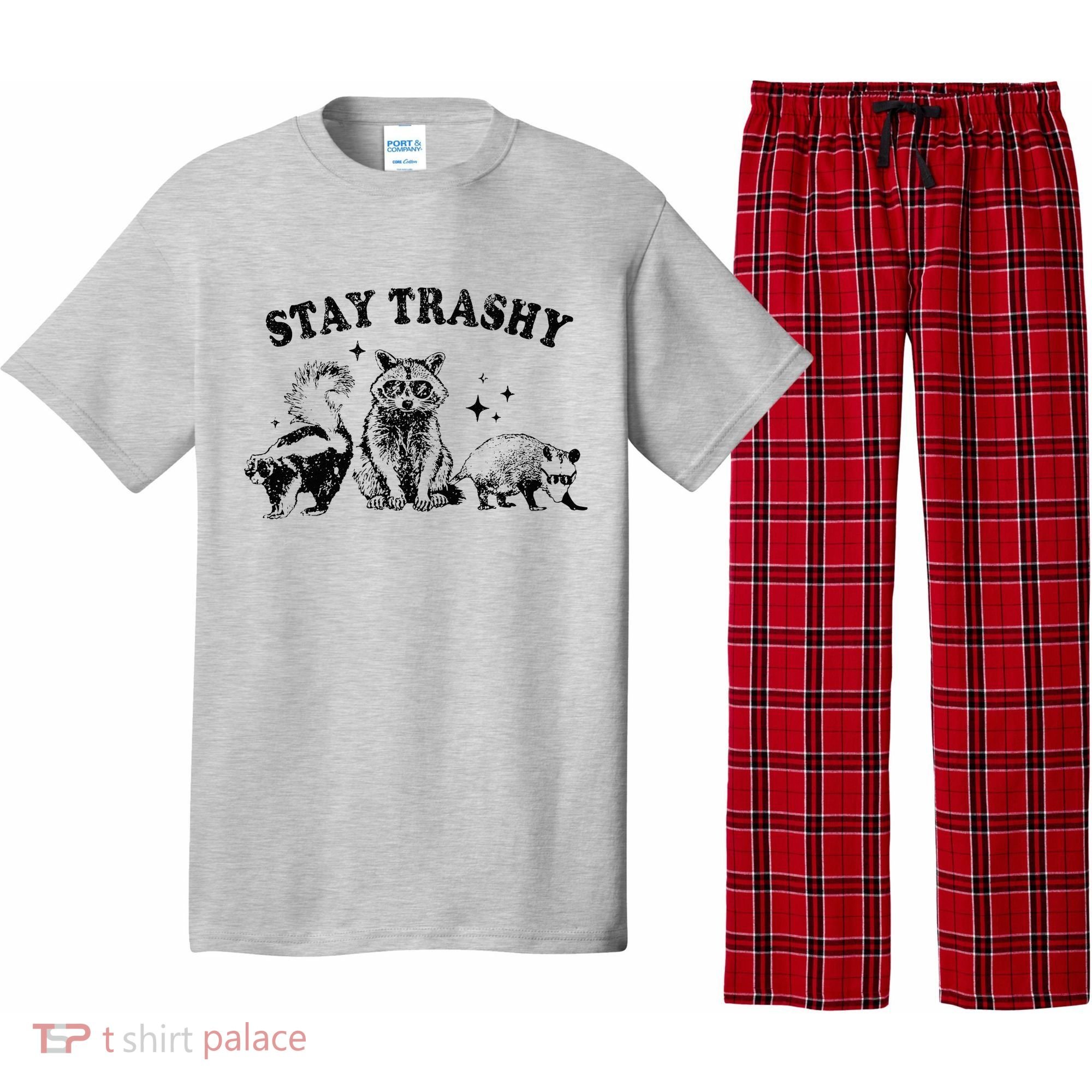 Funny Stay Trashy Raccoons Opossums Possums Animals Lover Pajama Set