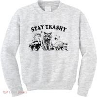 Funny Stay Trashy Raccoons Opossums Possums Animals Lover Kids Sweatshirt thumb 0