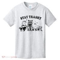 Funny Stay Trashy Raccoons Opossums Possums Animals Lover Kids T-Shirt thumb 0