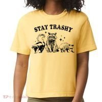 Funny Stay Trashy Raccoons Opossums Possums Animals Lover Comfort Colors Boxy T-Shirt thumb 0