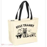 Funny Stay Trashy Raccoons Opossums Possums Animals Lover Tote Bag thumb 2