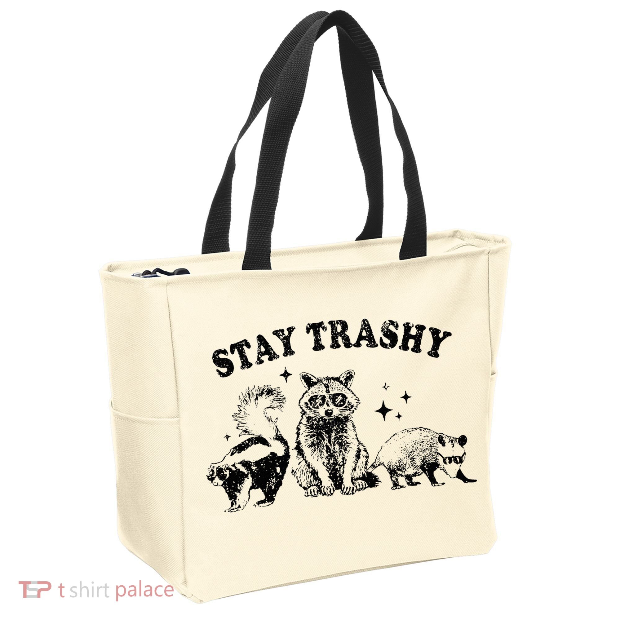 Funny Stay Trashy Raccoons Opossums Possums Animals Lover Tote Bag