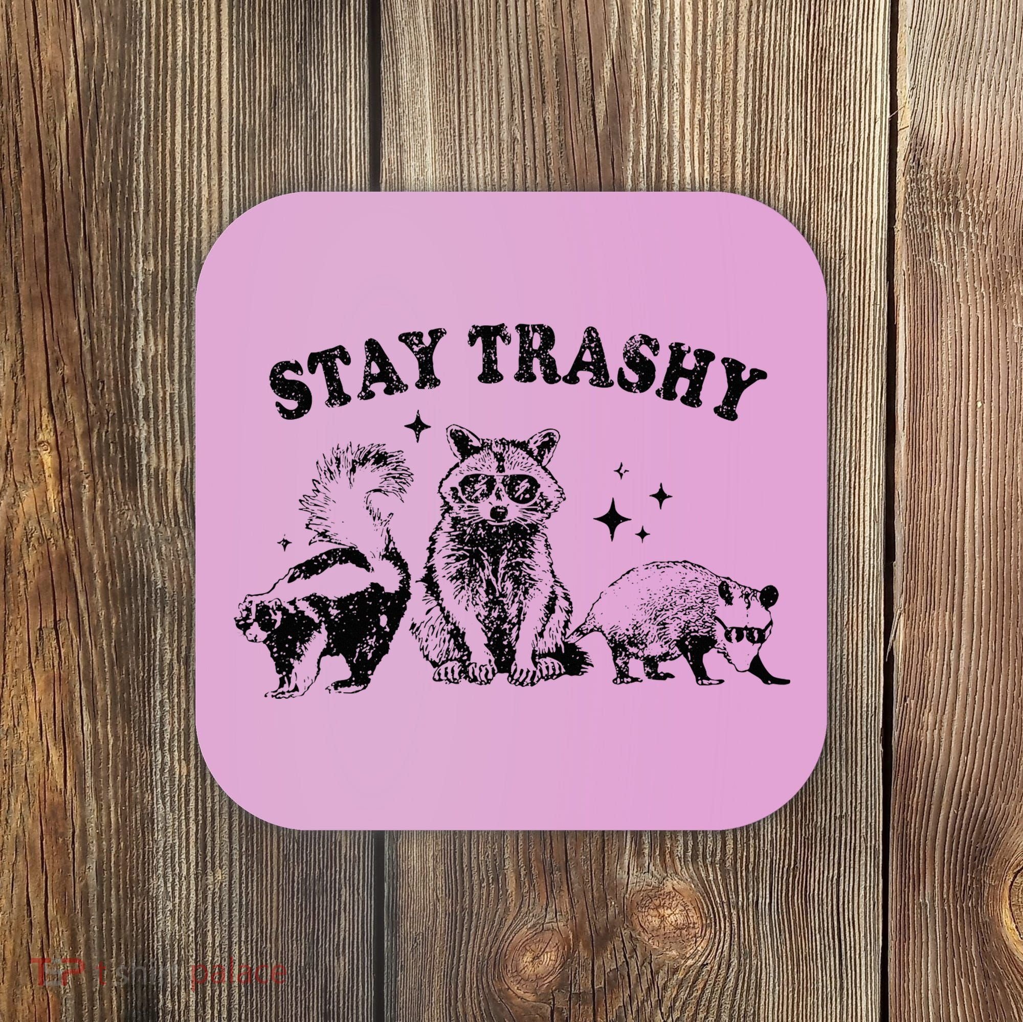Funny Stay Trashy Raccoons Opossums Possums Animals Lover Coaster