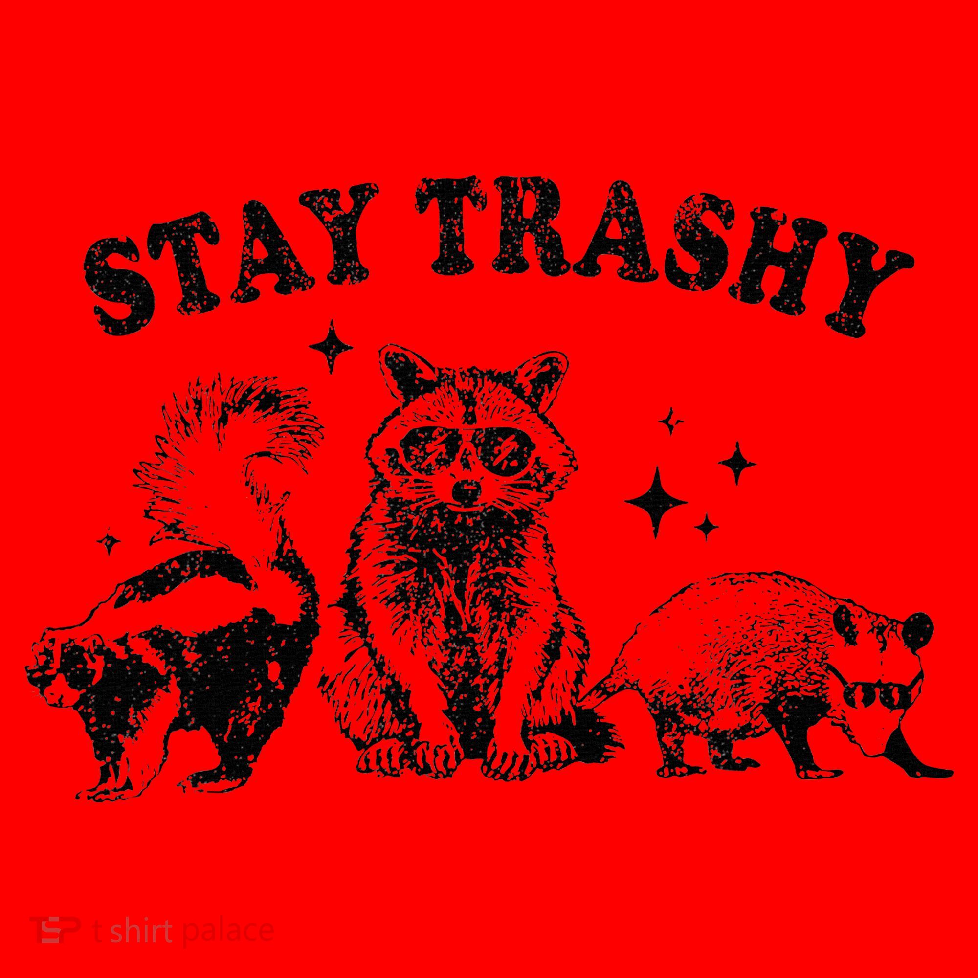Funny Stay Trashy Raccoons Opossums Possums Animals Lover Santa Hat
